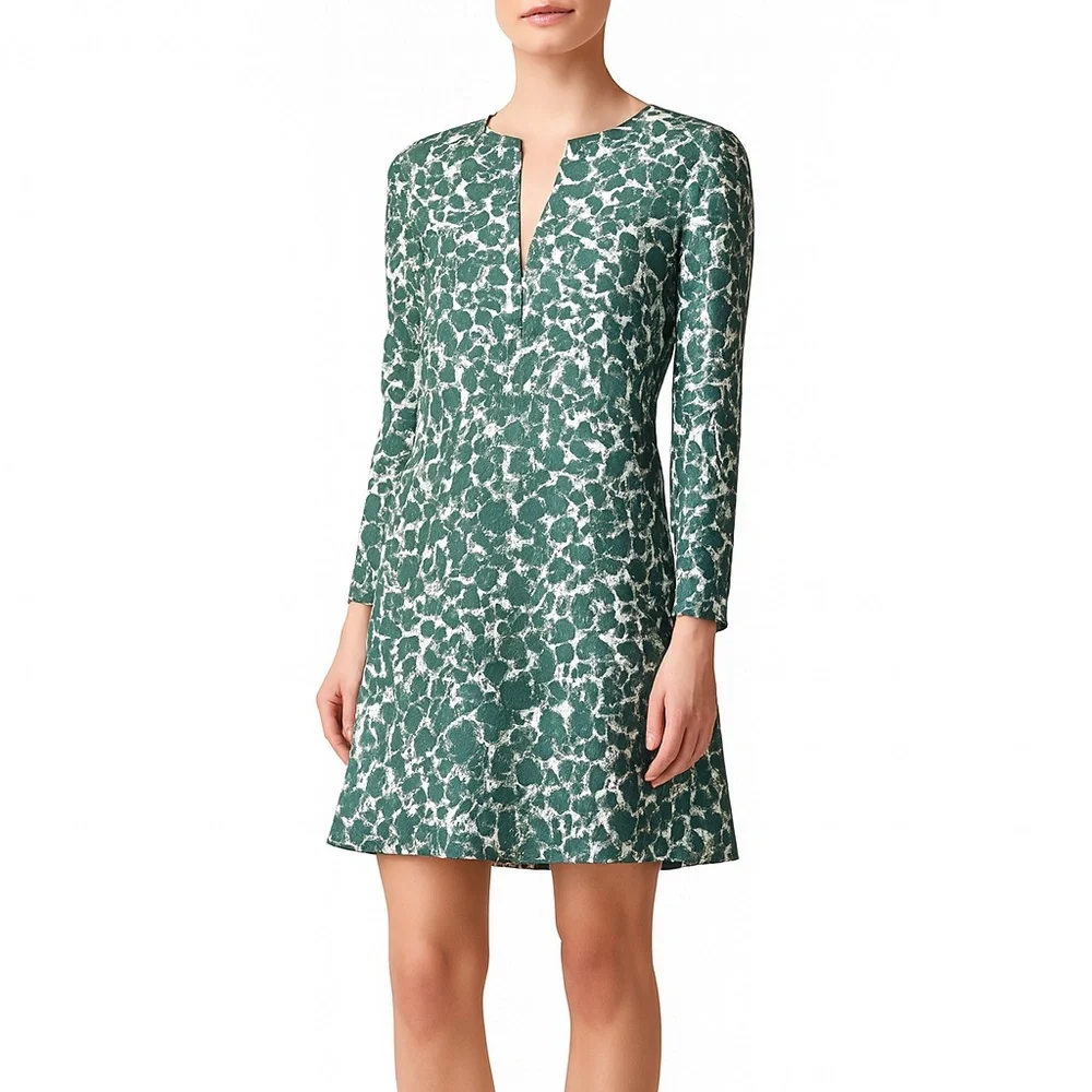 Tory Burch Green and Ivory style #51141457 Night Out Silk Dress